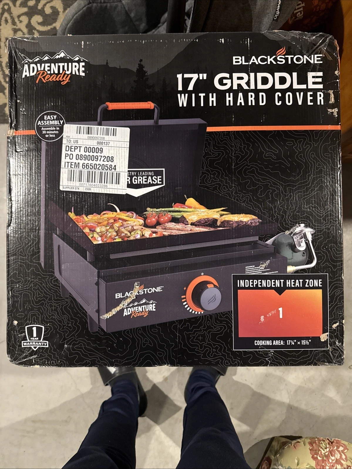 Blackstone Adventure Ready 17″ Griddle Cooking Surface Width w/Hard Cover *SEALED*